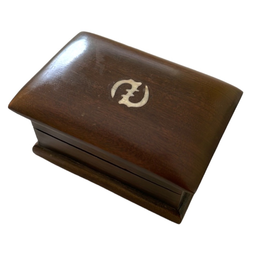 Handmade Wooden Box with Bone Inlay